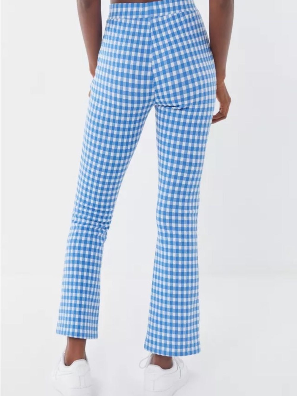 Urban Outfitters Casey kick flare Blue and White Gingham Pants